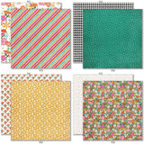 Hello Fall 6x6 Double-Sided Paper Pack, 6x6 double-sided paper pack paper patterns 25 through 32 preview, showing 6x6 scrapbook paper for handmade cards, mini albums, junk journals, paper layering, small-scale layouts, and coordinated paper crafts. Buyer theme: Fall 6x6 Scrapbook Paper for Cards & Mini Albums. Hello Fall 6x6 Double-Sided Paper Pack with scaled pumpkins, florals, checks, houndstooth, dots, leaves and bright autumn patterns for cards and mini albums