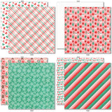 Holiday Cheer 6x6 Double-Sided Paper Pack, 6x6 double-sided paper pack paper patterns 25 through 32 preview, showing 6x6 scrapbook paper for handmade cards, mini albums, junk journals, paper layering, small-scale layouts, and coordinated paper crafts. Buyer theme: Christmas 6x6 Scrapbook Paper for Cards & Mini Albums. Coordinating patterns include Peppermint holiday plaid, Candy cane repeats, Santa and gingerbread toss