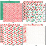 Holiday Cheer 6x6 Double-Sided Paper Pack, 6x6 double-sided paper pack paper patterns 9 through 16 preview, showing 6x6 scrapbook paper for handmade cards, mini albums, junk journals, paper layering, small-scale layouts, and coordinated paper crafts. Buyer theme: Christmas 6x6 Scrapbook Paper for Cards & Mini Albums. Coordinating patterns include Holly berry sprigs, Red snowflake fields, Peppermint holiday plaid
