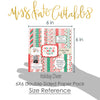 Holiday Cheer 6x6 Double-Sided Paper Pack, size guide shown in hand for scale, showing 6x6 scrapbook paper for handmade cards, mini albums, junk journals, paper layering, small-scale layouts, and coordinated paper crafts. Buyer theme: Christmas 6x6 Scrapbook Paper for Cards & Mini Albums. Holiday Cheer 6x6 Double-Sided Paper Pack with scaled snowflakes, Santa, gingerbread, candy canes, ornaments, plaids, lights and festive Christmas patterns for cards and mini albums