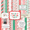 Holiday Cheer 6x6 Double-Sided Paper Pack, high resolution cover image, showing 6x6 scrapbook paper for handmade cards, mini albums, junk journals, paper layering, small-scale layouts, and coordinated paper crafts. Buyer theme: Christmas 6x6 Scrapbook Paper for Cards & Mini Albums. Holiday Cheer 6x6 Double-Sided Paper Pack with scaled snowflakes, Santa, gingerbread, candy canes, ornaments, plaids, lights and festive Christmas patterns for cards and mini albums