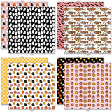 It's Spooky Season 6x6 Double-Sided Paper Pack, 6x6 double-sided paper pack paper patterns 9 through 16 preview, showing 6x6 scrapbook paper for handmade cards, mini albums, junk journals, paper layering, small-scale layouts, and coordinated paper crafts. Buyer theme: Halloween 6x6 Paper for Cards & Mini Albums. It's Spooky Season 6x6 double-sided scrapbook paper with scaled ghost, pumpkin, bat, plaid and haunted-house Halloween patterns