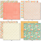Life is Good 6x6 Double-Sided Paper Pack, 6x6 double-sided paper pack paper patterns 17 through 24 preview, showing 6x6 scrapbook paper for handmade cards, mini albums, junk journals, paper layering, small-scale layouts, and coordinated paper crafts. Buyer theme: Everyday 6x6 Scrapbook Paper for Cards & Mini Albums. Life is Good 6x6 Double-Sided Paper Pack with scaled florals, plaids, dots, hearts, rainbows, cherries and happy everyday patterns for cards and mini albums