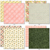 Love Lives Here 6x6 Double-Sided Paper Pack, 6x6 double-sided paper pack paper patterns 25 through 32 preview, showing 6x6 scrapbook paper for handmade cards, mini albums, junk journals, paper layering, small-scale layouts, and coordinated paper crafts. Buyer theme: Family 6x6 Scrapbook Paper for Cards & Mini Albums. Love Lives Here 6x6 Double-Sided Paper Pack with scaled florals, rosebuds, plaid, gingham, dots and botanical patterns for cards and mini albums