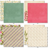 May Flowers 6x6 Double-Sided Paper Pack, 6x6 double-sided paper pack paper patterns 9 through 16 preview, showing 6x6 scrapbook paper for handmade cards, mini albums, junk journals, paper layering, small-scale layouts, and coordinated paper crafts. Buyer theme: 6x6 Spring Floral Paper for Cards & Mini Albums. May Flowers 6x6 double-sided scrapbook paper with scaled floral, butterfly, gingham, plaid, stripe and garden patterns