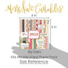 May Flowers 6x6 Double-Sided Paper Pack, size guide shown in hand for scale, showing 6x6 scrapbook paper for handmade cards, mini albums, junk journals, paper layering, small-scale layouts, and coordinated paper crafts. Buyer theme: 6x6 Spring Floral Paper for Cards & Mini Albums. May Flowers 6x6 double-sided scrapbook paper with scaled floral, butterfly, gingham, plaid, stripe and garden patterns