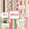 May Flowers 6x6 Double-Sided Paper Pack, high resolution cover image, showing 6x6 scrapbook paper for handmade cards, mini albums, junk journals, paper layering, small-scale layouts, and coordinated paper crafts. Buyer theme: 6x6 Spring Floral Paper for Cards & Mini Albums. May Flowers 6x6 double-sided scrapbook paper with scaled floral, butterfly, gingham, plaid, stripe and garden patterns. Color palette includes Rose pink, coral, blush, sage green, mint, yellow, orange, cream and charcoal