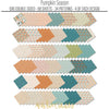 Pumpkin Season 6x6 Double-Sided Paper Pack, papers spread out image, showing 6x6 scrapbook paper for handmade cards, mini albums, junk journals, paper layering, small-scale layouts, and coordinated paper crafts. Buyer theme: Fall 6x6 Scrapbook Paper for Cards & Mini Albums. 6x6 double-sided fall scrapbook paper pack with scaled pumpkin, plaid, botanical, and cozy autumn designs. Visible artwork includes blankets, autumn leaves, acorns, berry sprigs