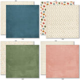 Ready for School 6x6 Double-Sided Paper Pack, 6x6 double-sided paper pack paper patterns 1 through 8 preview, showing 6x6 scrapbook paper for handmade cards, mini albums, junk journals, paper layering, small-scale layouts, and coordinated paper crafts. Buyer theme: Back to School Card Making & Mini Album Paper Pack. Ready for School 6x6 Double-Sided Paper Pack with scaled schoolhouse patterns including stars, apples, plaid, backpacks, paperclips, notebook lines and graph grids