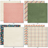 Ready for School 6x6 Double-Sided Paper Pack, 6x6 double-sided paper pack paper patterns 17 through 24 preview, showing 6x6 scrapbook paper for handmade cards, mini albums, junk journals, paper layering, small-scale layouts, and coordinated paper crafts. Buyer theme: Back to School Card Making & Mini Album Paper Pack. Ready for School 6x6 Double-Sided Paper Pack with scaled schoolhouse patterns including stars, apples, plaid, backpacks, paperclips, notebook lines and graph grids