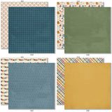 Ready for School 6x6 Double-Sided Paper Pack, 6x6 double-sided paper pack paper patterns 9 through 16 preview, showing 6x6 scrapbook paper for handmade cards, mini albums, junk journals, paper layering, small-scale layouts, and coordinated paper crafts. Buyer theme: Back to School Card Making & Mini Album Paper Pack. Ready for School 6x6 Double-Sided Paper Pack with scaled schoolhouse patterns including stars, apples, plaid, backpacks, paperclips, notebook lines and graph grids