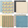 School is Cool 6x6 Double-Sided Paper Pack, 6x6 double-sided paper pack paper patterns 17 through 24 preview, showing 6x6 scrapbook paper for handmade cards, mini albums, junk journals, paper layering, small-scale layouts, and coordinated paper crafts. Buyer theme: School 6x6 Scrapbook Paper for Cards & Mini Albums. School is Cool 6x6 Double-Sided Paper Pack with scaled school gingham, rulers, stars, apples, books, pencils, graph paper and classroom patterns for cards and mini albums