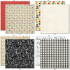 School is Cool 6x6 Double-Sided Paper Pack, 6x6 double-sided paper pack paper patterns 9 through 16 preview, showing 6x6 scrapbook paper for handmade cards, mini albums, junk journals, paper layering, small-scale layouts, and coordinated paper crafts. Buyer theme: School 6x6 Scrapbook Paper for Cards & Mini Albums. School is Cool 6x6 Double-Sided Paper Pack with scaled school gingham, rulers, stars, apples, books, pencils, graph paper and classroom patterns for cards and mini albums