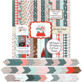 Warm Winter Wishes 6x6 Double-Sided Paper Pack, 6x6 cover and paper spread out image, showing 6x6 scrapbook paper for handmade cards, mini albums, junk journals, paper layering, small-scale layouts, and coordinated paper crafts. Buyer theme: Winter 6x6 Paper for Cards & Mini Albums. Warm Winter Wishes 6x6 Double-Sided Paper Pack with scaled winter plaids, snowflakes, trees, berries, cabins, snowmen and cozy cold-weather patterns