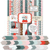 Warm Winter Wishes 6x6 Double-Sided Paper Pack, 6x6 cover and paper spread out image, showing 6x6 scrapbook paper for handmade cards, mini albums, junk journals, paper layering, small-scale layouts, and coordinated paper crafts. Buyer theme: Winter 6x6 Paper for Cards & Mini Albums. Warm Winter Wishes 6x6 Double-Sided Paper Pack with scaled winter plaids, snowflakes, trees, berries, cabins, snowmen and cozy cold-weather patterns