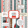 Warm Winter Wishes 6x6 Double-Sided Paper Pack, high resolution cover image, showing 6x6 scrapbook paper for handmade cards, mini albums, junk journals, paper layering, small-scale layouts, and coordinated paper crafts. Buyer theme: Winter 6x6 Paper for Cards & Mini Albums. Warm Winter Wishes 6x6 Double-Sided Paper Pack with scaled winter plaids, snowflakes, trees, berries, cabins, snowmen and cozy cold-weather patterns