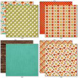 Welcome Fall 6x6 Double-Sided Paper Pack, 6x6 double-sided paper pack paper patterns 25 through 32 preview, showing 6x6 scrapbook paper for handmade cards, mini albums, junk journals, paper layering, small-scale layouts, and coordinated paper crafts. Buyer theme: Fall 6x6 Paper for Cards & Mini Albums. Welcome Fall 6x6 double-sided scrapbook paper with scaled autumn patterns for cards, mini albums and journals