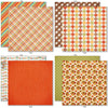 Welcome Fall Bundle, bundle paper patterns 9 through 16 preview, showing complete coordinated paper craft set with 12x12 papers, 6x6 papers, cardstock, die cuts, and stickers for layouts, cards, albums, journals, and keepsakes. Buyer theme: Complete Fall Scrapbook Bundle. Welcome Fall complete scrapbook bundle with 12x12 paper, 6x6 paper, coordinating cardstock, stickers and die cuts