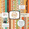 Welcome Fall Bundle, high resolution cover image, showing complete coordinated paper craft set with 12x12 papers, 6x6 papers, cardstock, die cuts, and stickers for layouts, cards, albums, journals, and keepsakes. Buyer theme: Complete Fall Scrapbook Bundle. Welcome Fall complete scrapbook bundle with 12x12 paper, 6x6 paper, coordinating cardstock, stickers and die cuts. Scrapbook paper bundle, card making supplies, junk journal materials, mini album paper, and coordinated craft supplies
