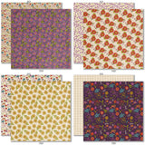 Wildflowers 6x6 Double-Sided Paper Pack, 6x6 double-sided paper pack paper patterns 1 through 8 preview, showing 6x6 scrapbook paper for handmade cards, mini albums, junk journals, paper layering, small-scale layouts, and coordinated paper crafts. Buyer theme: Floral 6x6 Scrapbook Paper for Cards & Mini Albums. Wildflowers 6x6 Double-Sided Paper Pack with scaled gingham, polka dots, berries, strawberries, meadow flowers, birds and botanical patterns for cards and mini albums