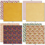 Wildflowers 6x6 Double-Sided Paper Pack, 6x6 double-sided paper pack paper patterns 25 through 32 preview, showing 6x6 scrapbook paper for handmade cards, mini albums, junk journals, paper layering, small-scale layouts, and coordinated paper crafts. Buyer theme: Floral 6x6 Scrapbook Paper for Cards & Mini Albums. Wildflowers 6x6 Double-Sided Paper Pack with scaled gingham, polka dots, berries, strawberries, meadow flowers, birds and botanical patterns for cards and mini albums