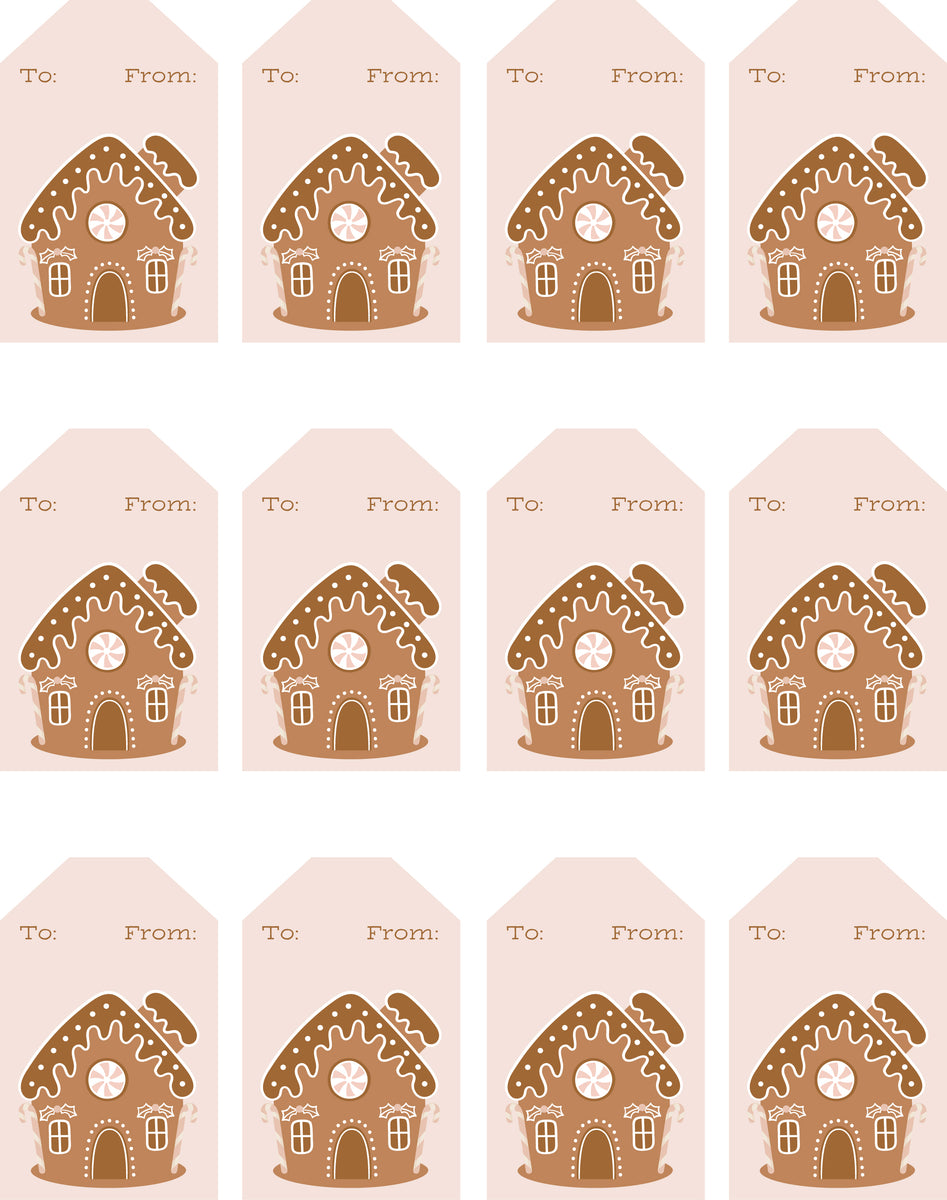 FREE Gingerbread House Printable Gift Tags-Download Only – MISS KATE