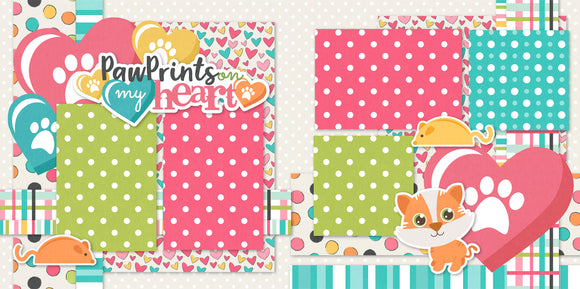 Paw Prints on my Heart-Cat-Page Kit