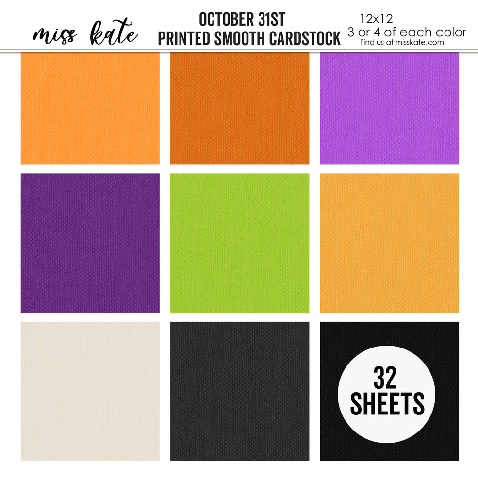 October 31st-Printed Smooth Cardstock Single-Sided