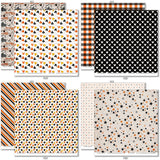 A Magical Halloween Paper & Sticker Kit, paper & sticker kit paper patterns 31 through 38 preview, showing 12x12 scrapbook paper and coordinating stickers for scrapbook layouts, photo albums, memory keeping, cards, and paper crafts. Buyer theme: Halloween 12x12 Scrapbook Paper & Sticker Kit. 12x12 A Magical Halloween Paper & Sticker Kit with 39 Halloween paper designs, element cards and coordinating pumpkins, ghosts, candy corn, mouse-ear motifs and castle stickers