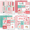 Be My Valentine Paper & Sticker Kit, 12x12 paper designs cover to 6 preview, showing 12x12 scrapbook paper and coordinating stickers for scrapbook layouts, photo albums, memory keeping, cards, and paper crafts. Buyer theme: Valentine's Day Scrapbook Paper & Sticker Kit. Be My Valentine Paper & Sticker Kit with hearts, mailboxes, envelopes, balloons, teddy bears, bees, floral bouquets, gifts, candy jars, gumball machines and red, pink, aqua and teal Valentine patterns