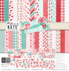 Be My Valentine Paper & Sticker Kit, high resolution cover image, showing 12x12 scrapbook paper and coordinating stickers for scrapbook layouts, photo albums, memory keeping, cards, and paper crafts. Buyer theme: Valentine's Day Scrapbook Paper & Sticker Kit. Be My Valentine Paper & Sticker Kit with hearts, mailboxes, envelopes, balloons, teddy bears, bees, floral bouquets, gifts, candy jars, gumball machines and red, pink, aqua and teal Valentine patterns