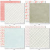 Best Wishes Paper & Sticker Kit, paper & sticker kit paper patterns 23 through 30 preview, showing 12x12 scrapbook paper and coordinating stickers for scrapbook layouts, photo albums, memory keeping, cards, and paper crafts. Buyer theme: Friendship & Celebration Scrapbook Paper & Sticker Kit. 12x12 floral paper and sticker kit. Visible artwork includes floral banners, sentiment labels, watercolor roses, ribbon bows. Coordinating patterns include botanical print, diamond lattice, gingham