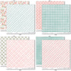 Best Wishes Paper & Sticker Kit, paper & sticker kit paper patterns 31 through 38 preview, showing 12x12 scrapbook paper and coordinating stickers for scrapbook layouts, photo albums, memory keeping, cards, and paper crafts. Buyer theme: Friendship & Celebration Scrapbook Paper & Sticker Kit. 12x12 floral paper and sticker kit. Visible artwork includes sentiment labels, watercolor roses, ribbon bows, wildflowers. Coordinating patterns include diamond lattice, gingham, plaid