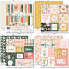 Bloom and Grow Paper & Sticker Kit, 12x12 paper designs cover to 6 preview, showing 12x12 scrapbook paper and coordinating stickers for scrapbook layouts, photo albums, memory keeping, cards, and paper crafts. Buyer theme: Spring Flower Scrapbook Paper & Sticker Kit. Bloom and Grow 12x12 Paper & Sticker Kit with 39 spring floral paper designs, 3x4 and 4x4 element sheets and a coordinating flower sticker sheet