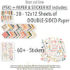 Bloom and Grow Paper & Sticker Kit, includes image, showing 12x12 scrapbook paper and coordinating stickers for scrapbook layouts, photo albums, memory keeping, cards, and paper crafts. Buyer theme: Spring Flower Scrapbook Paper & Sticker Kit. Bloom and Grow 12x12 Paper & Sticker Kit with 39 spring floral paper designs, 3x4 and 4x4 element sheets and a coordinating flower sticker sheet. Scrapbook paper and sticker kit, 12x12 scrapbook supplies, photo album paper, and coordinated memory keeping