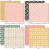 Bloom and Grow Paper & Sticker Kit, paper & sticker kit paper patterns 23 through 30 preview, showing 12x12 scrapbook paper and coordinating stickers for scrapbook layouts, photo albums, memory keeping, cards, and paper crafts. Buyer theme: Spring Flower Scrapbook Paper & Sticker Kit. Bloom and Grow 12x12 Paper & Sticker Kit with 39 spring floral paper designs, 3x4 and 4x4 element sheets and a coordinating flower sticker sheet