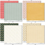 Bloom and Grow Paper & Sticker Kit, paper & sticker kit paper patterns 31 through 38 preview, showing 12x12 scrapbook paper and coordinating stickers for scrapbook layouts, photo albums, memory keeping, cards, and paper crafts. Buyer theme: Spring Flower Scrapbook Paper & Sticker Kit. Bloom and Grow 12x12 Paper & Sticker Kit with 39 spring floral paper designs, 3x4 and 4x4 element sheets and a coordinating flower sticker sheet