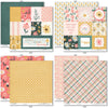 Bloom and Grow Paper & Sticker Kit, paper & sticker kit paper patterns 7 through 14 preview, showing 12x12 scrapbook paper and coordinating stickers for scrapbook layouts, photo albums, memory keeping, cards, and paper crafts. Buyer theme: Spring Flower Scrapbook Paper & Sticker Kit. Bloom and Grow 12x12 Paper & Sticker Kit with 39 spring floral paper designs, 3x4 and 4x4 element sheets and a coordinating flower sticker sheet