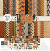 Boo Paper & Sticker Kit, high resolution cover image, showing 12x12 scrapbook paper and coordinating stickers for scrapbook layouts, photo albums, memory keeping, cards, and paper crafts. Buyer theme: Vintage Halloween Scrapbook Paper Kit 12x12. 12x12 Boo Paper & Sticker Kit with vintage Halloween patterned papers, October element cards and coordinating retro spooky stickers. Scrapbook paper and sticker kit, 12x12 scrapbook supplies, photo album paper, and coordinated memory keeping