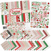 Christmas Joy Paper & Sticker Kit, main product image, showing 12x12 scrapbook paper and coordinating stickers for scrapbook layouts, photo albums, memory keeping, cards, and paper crafts. Buyer theme: Christmas Scrapbook Paper & Sticker Kit for Memories. Christmas Joy Paper & Sticker Kit with Santa, snowmen, gingerbread, reindeer, candy canes, stockings, poinsettias, holly, snowflakes, Christmas trees and classic red-and-green holiday patterns