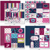 Everyday Moments Paper & Sticker Kit, 12x12 paper designs cover to 6 preview, showing 12x12 scrapbook paper and coordinating stickers for scrapbook layouts, photo albums, memory keeping, cards, and paper crafts. Buyer theme: Family & Everyday Scrapbook Paper & Sticker Kit. Everyday Moments Paper & Sticker Kit with floral family and friendship papers, journaling cards, meaningful memory phrases and coordinating stickers