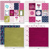 Everyday Moments Paper & Sticker Kit, paper & sticker kit paper patterns 7 through 14 preview, showing 12x12 scrapbook paper and coordinating stickers for scrapbook layouts, photo albums, memory keeping, cards, and paper crafts. Buyer theme: Family & Everyday Scrapbook Paper & Sticker Kit. Everyday Moments Paper & Sticker Kit with floral family and friendship papers, journaling cards, meaningful memory phrases and coordinating stickers