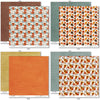 Fall Fun Paper & Sticker Kit, paper & sticker kit paper patterns 15 through 22 preview, showing 12x12 scrapbook paper and coordinating stickers for scrapbook layouts, photo albums, memory keeping, cards, and paper crafts. Buyer theme: Fall & Autumn 12x12 Scrapbook Paper & Sticker Kit. Fall Fun Paper & Sticker Kit with pumpkins, sunflowers, leaves, pinecones, grateful titles, journaling cards and coordinating autumn patterns