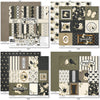 Generations of Love Monthly Subscription Box - Premium + 6x6. complete product presentation with the strongest family heritage theme, coordinating colors, and featured artwork. coordinating scrapbook bundle with 12x12 paper, 6x6 paper, cardstock, die cuts, and stickers. featuring cream and black butterflies, olive lattice pattern, sage green. for genealogy pages.