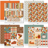 Give Thanks Collection, 12x12 paper designs cover to 6 preview, showing coordinated Paper & Sticker Kit, full-size Die Cuts, and Sticker Sheet for scrapbook layouts, memory albums, cards, journals, and keepsakes. Buyer theme: Coordinated Thanksgiving Scrapbook Collection. Give Thanks coordinated Thanksgiving scrapbook collection with 12x12 paper, die cuts and a sticker sheet. Scrapbook collection, paper and sticker supplies, die cut embellishments, and coordinated memory keeping products