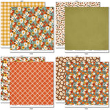 Give Thanks Collection, collection paper patterns 23 through 30 preview, showing coordinated Paper & Sticker Kit, full-size Die Cuts, and Sticker Sheet for scrapbook layouts, memory albums, cards, journals, and keepsakes. Buyer theme: Coordinated Thanksgiving Scrapbook Collection. Give Thanks coordinated Thanksgiving scrapbook collection with 12x12 paper, die cuts and a sticker sheet