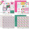 Happy Valentines Day Paper & Sticker Kit, paper & sticker kit paper patterns 7 through 14 preview, showing 12x12 scrapbook paper and coordinating stickers for scrapbook layouts, photo albums, memory keeping, cards, and paper crafts. Buyer theme: Valentine 12x12 Scrapbook Paper & Stickers. 12x12 Happy Valentines Day Paper & Sticker Kit with romantic patterned papers, element cards and coordinating Valentine stickers