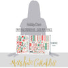 Holiday Cheer Paper & Sticker Kit, size guide image, showing 12x12 scrapbook paper and coordinating stickers for scrapbook layouts, photo albums, memory keeping, cards, and paper crafts. Buyer theme: Christmas Scrapbook Paper & Sticker Kit for Memories. Holiday Cheer Paper & Sticker Kit with Santa, gingerbread, candy canes, stockings, ornaments, presents, wreaths, cocoa, snowflakes and festive Christmas patterns. Designed for Festive baking memories, Card making, Mini albums