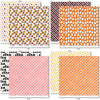 It's Spooky Season Bundle, bundle paper patterns 15 through 22 preview, showing complete coordinated paper craft set with 12x12 papers, 6x6 papers, cardstock, die cuts, and stickers for layouts, cards, albums, journals, and keepsakes. Buyer theme: Complete Halloween Scrapbook Craft Bundle. It's Spooky Season complete scrapbook bundle with 12x12 Double-Sided Paper, 6x6 Double-Sided Paper, Linen Printed Smooth Cardstock, Die Cuts and one Sticker Sheet