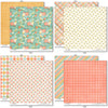 Life is Good Paper & Sticker Kit, paper & sticker kit paper patterns 15 through 22 preview, showing 12x12 scrapbook paper and coordinating stickers for scrapbook layouts, photo albums, memory keeping, cards, and paper crafts. Buyer theme: Everyday Memories Scrapbook Paper & Sticker Kit. Life is Good Paper & Sticker Kit with cheerful florals, mushrooms, cherries, rainbows, clouds, suns, hearts, positive words and coordinated pastel patterns
